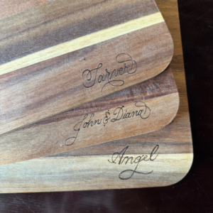wood burned cooking boards