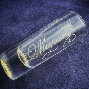 shot glass engraved for "Miyoung"