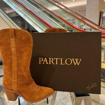 Gold Foiling on Partlow Boots at Neiman Marcus | Chapman Calligraphy