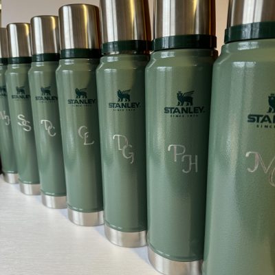 Monogrammed Stanley Thermos | Groomsmens Gift | Chapman Calligraphy